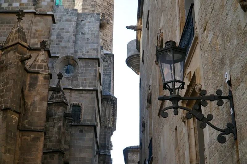 architecture in the Gothic Quarter in Barcelona.