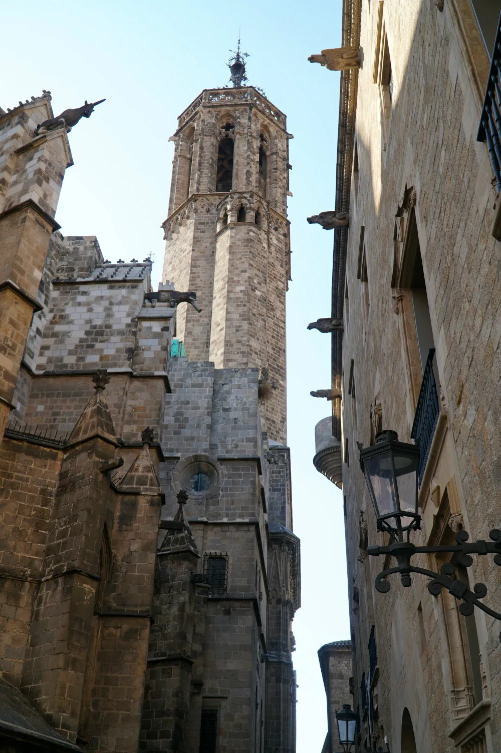 Looking up in the Gothic Quarter in Barcelona
