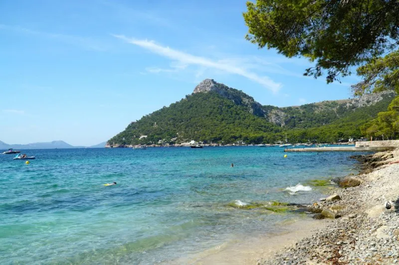 Swimming at Formentor beach in Mallorca.