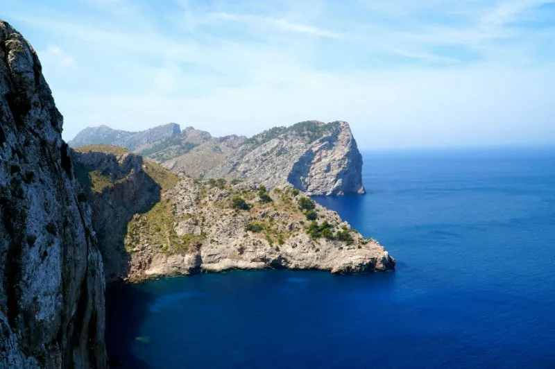 Dramatic rock formations on Cap de Formentor in mallorca