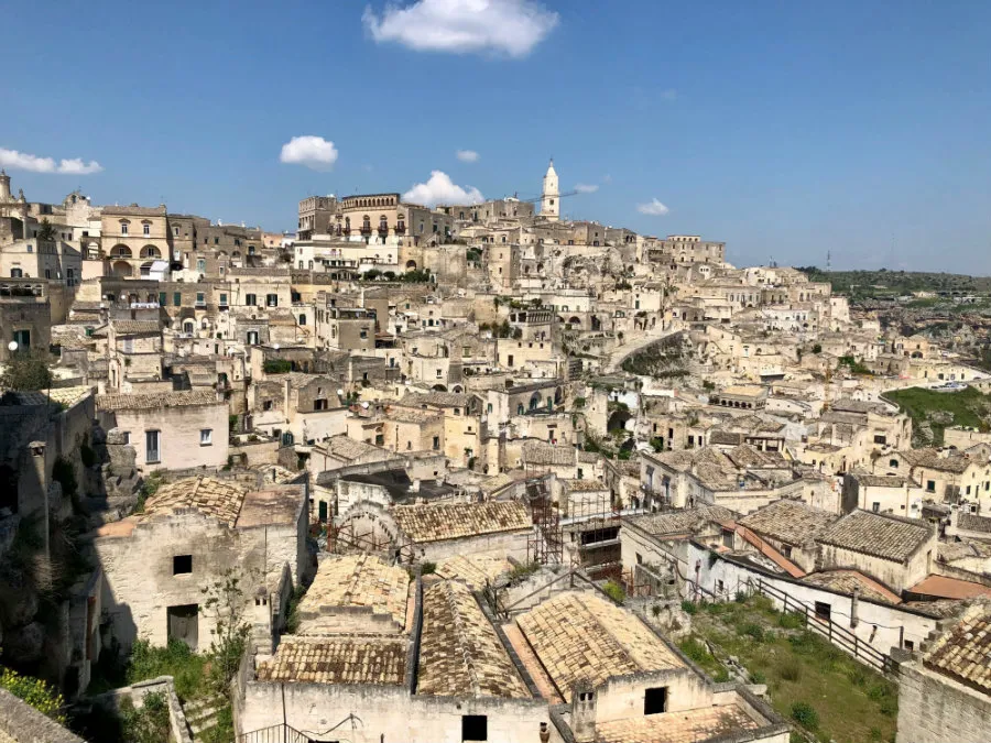 view of the Sassi in Matera Italy