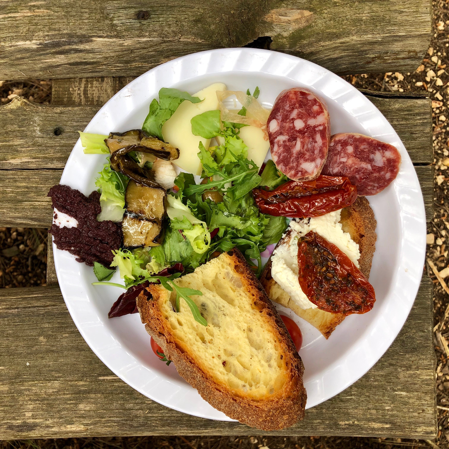 Eating a farm to table meal at an Agriturismo in Puglia Italy