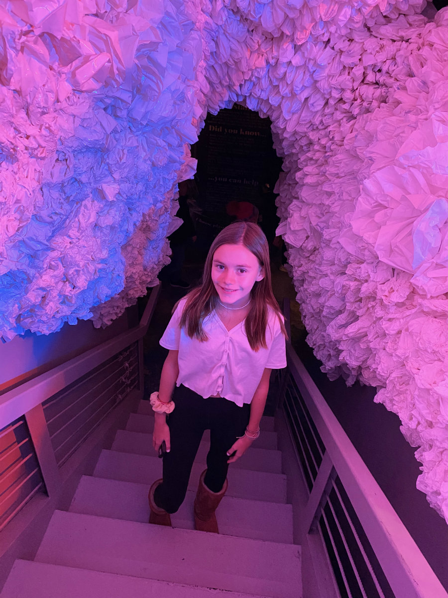 Walking through the Rainbow Cave at Arcadia Earth Museum