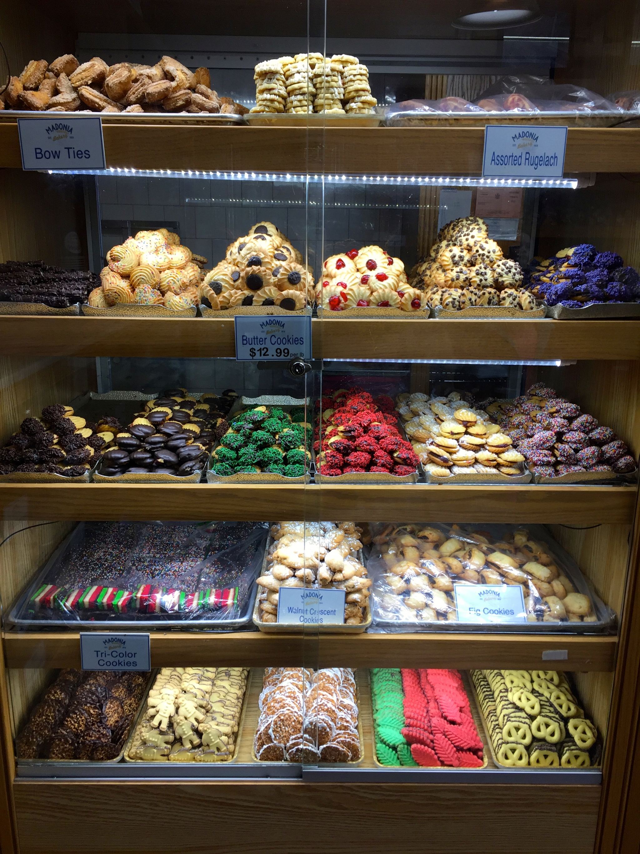 Walking around the food shops on Arthur Avenue in the Bronx New York City.