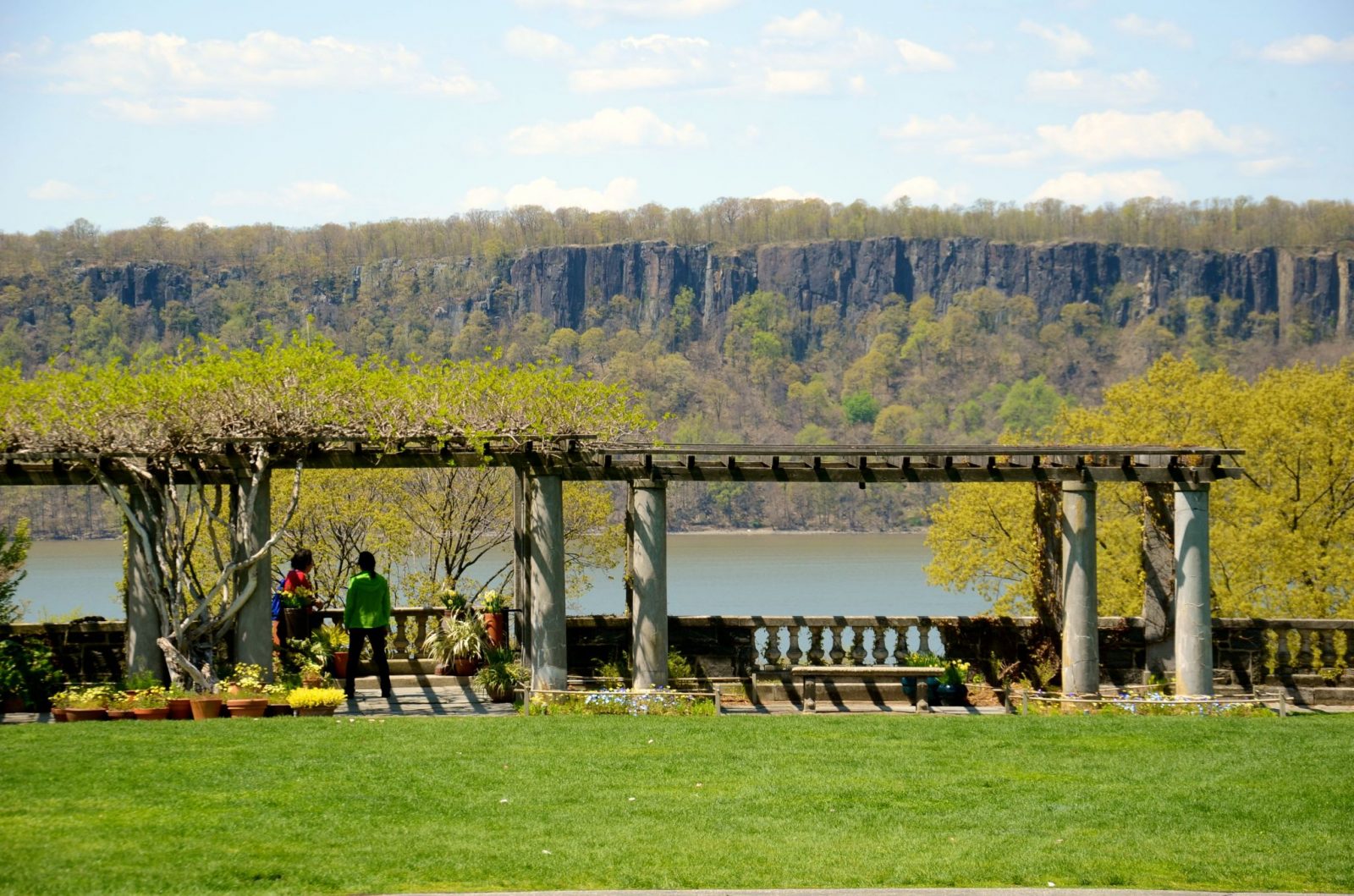 Beautiful Wave Hill overlooking the Hudson River in the Bronx, New York.