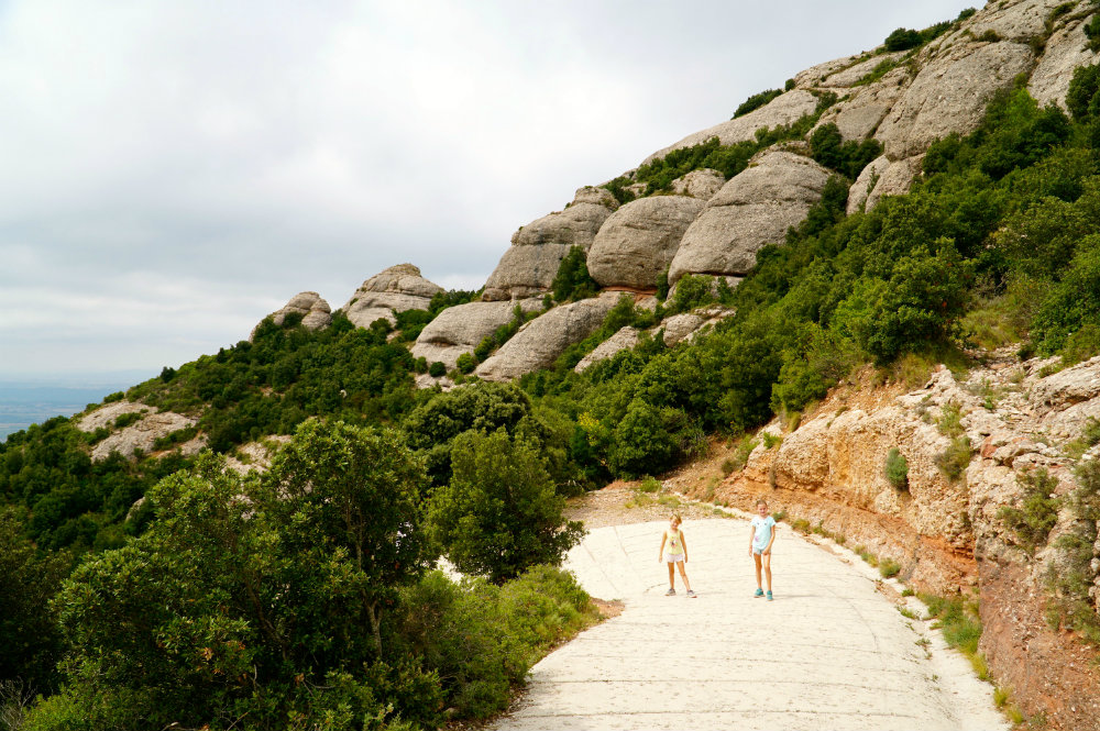 The girls hiking in Montserrat, Spain.