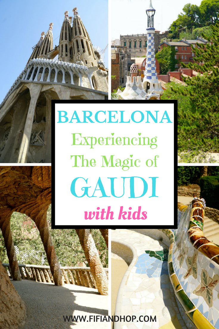 Gaudi with kids in Barcelona.