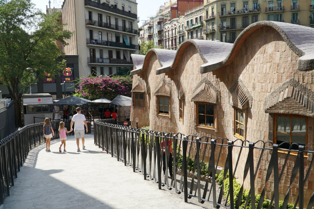 Walking from the Sagrada Familia by Gaudi in Barcelona.