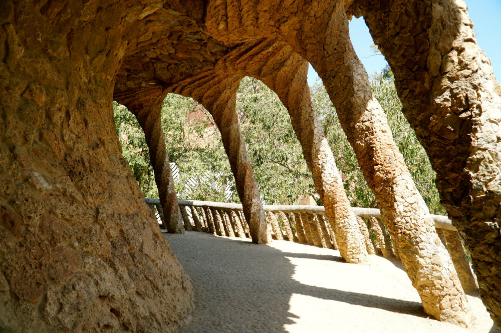 Exploring Park Guell by Gaudi in Barcelona.