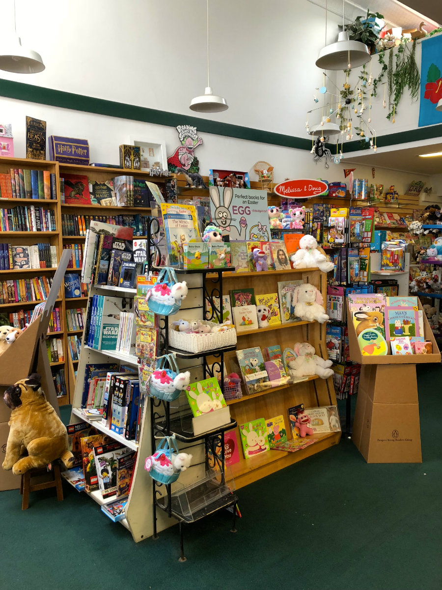 Shopping at the bookstore in Bronxville, NY
