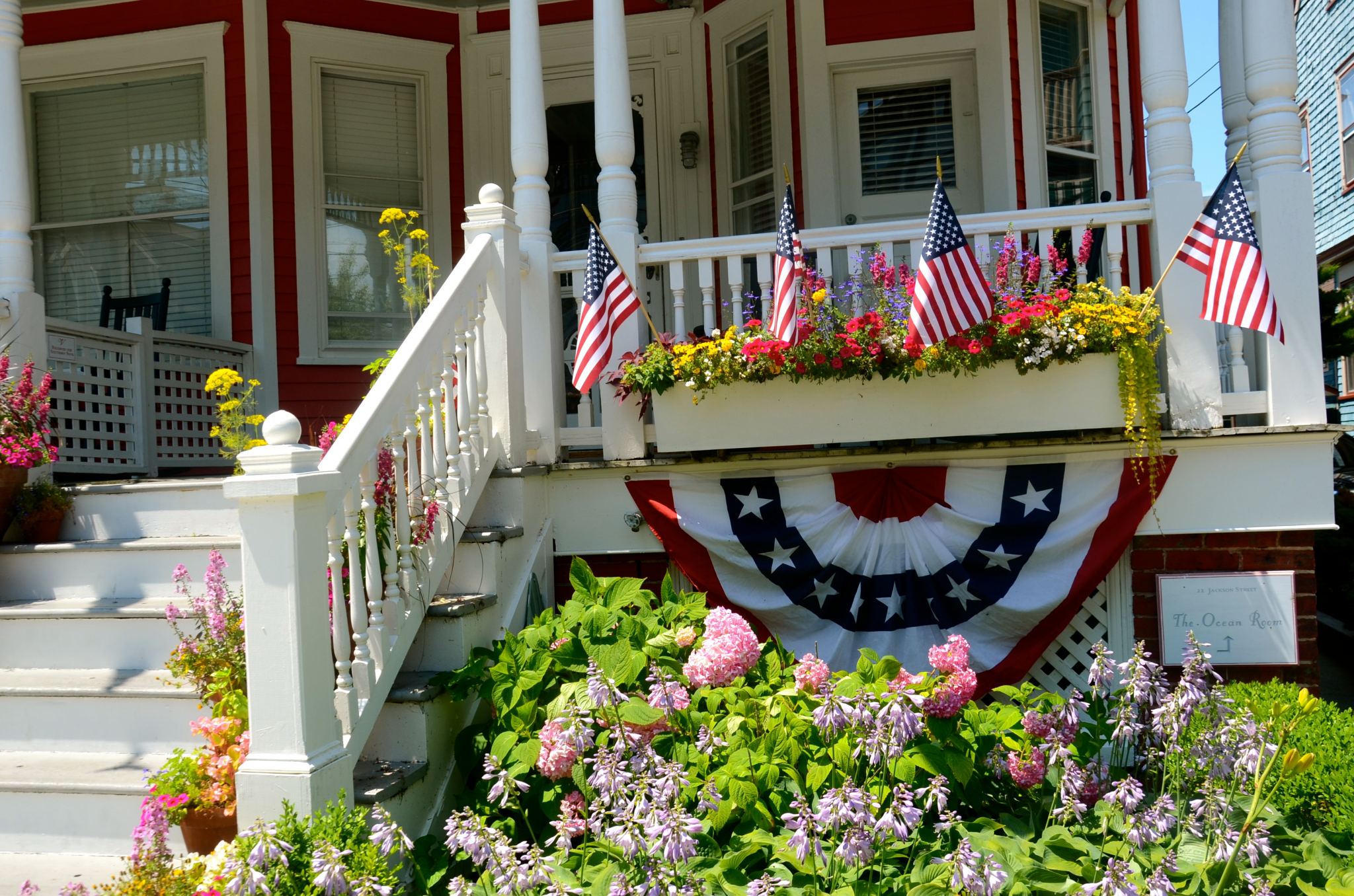 House in Cape May, NJ with Independence Day decor 