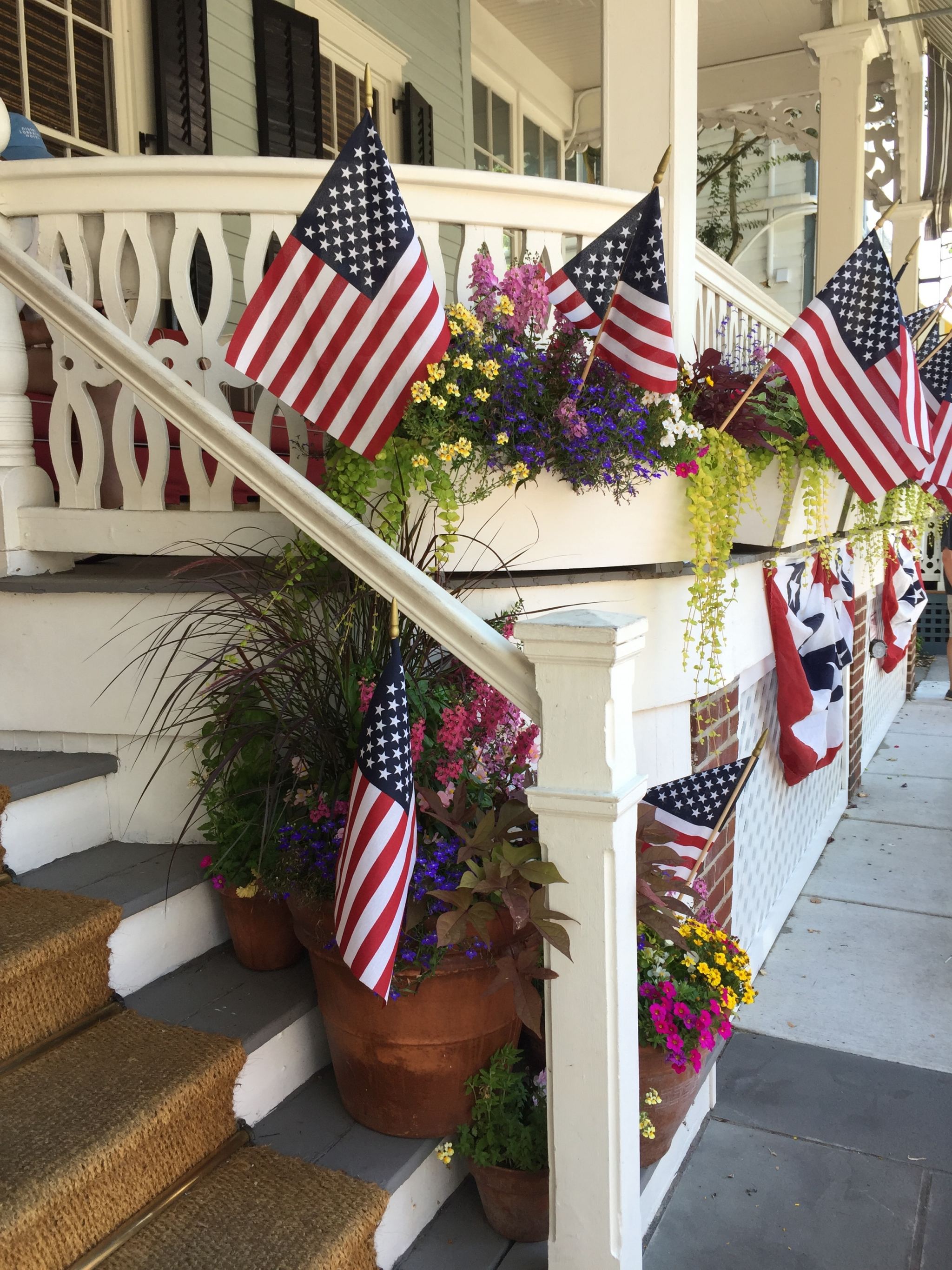 Flags all around for Independence Day in Cape May, NJ.