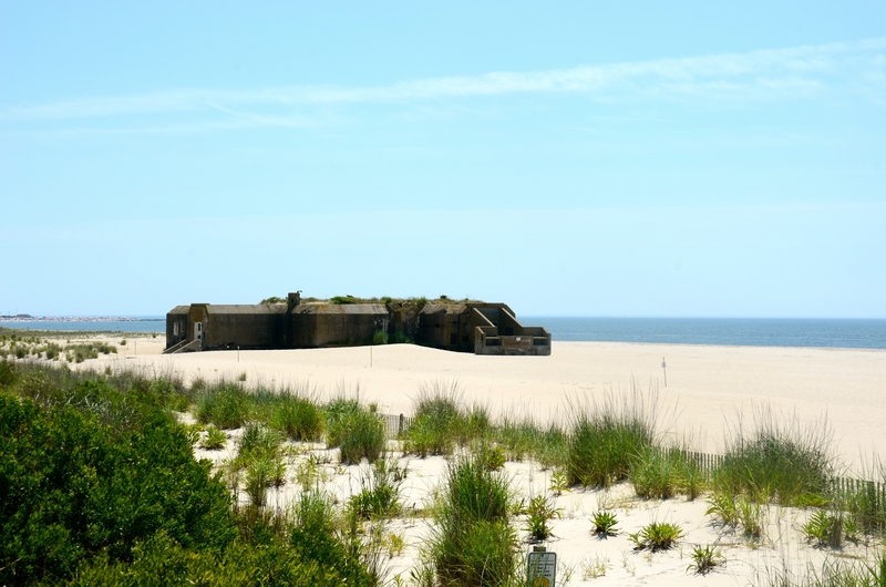 Checking out the World War II bunker in Cape May, New Jersey.