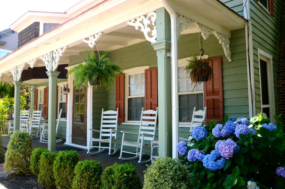 Admiring the front porches in Cape May New Jersey.
