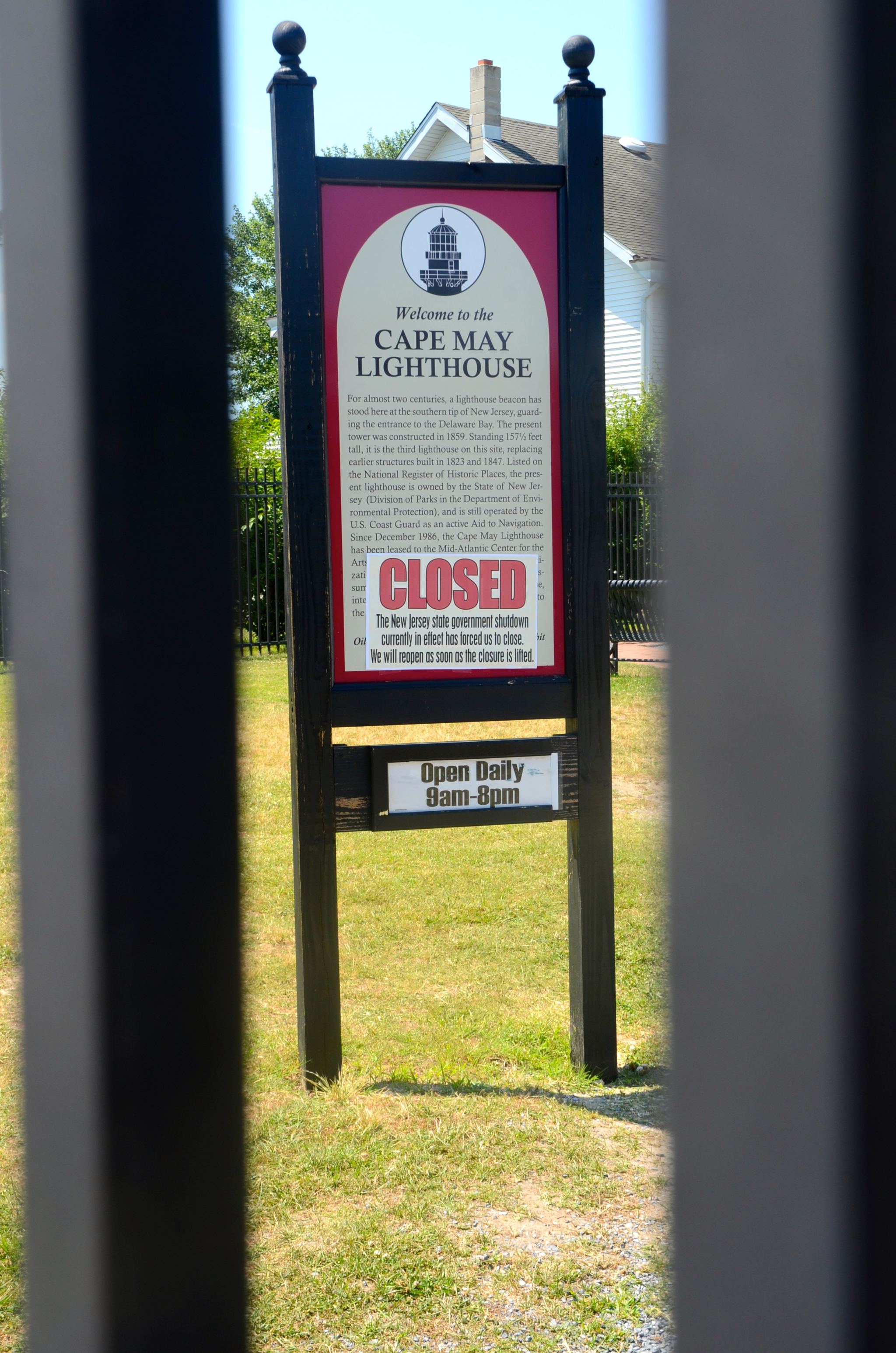 Cape May lighthouse was closed!