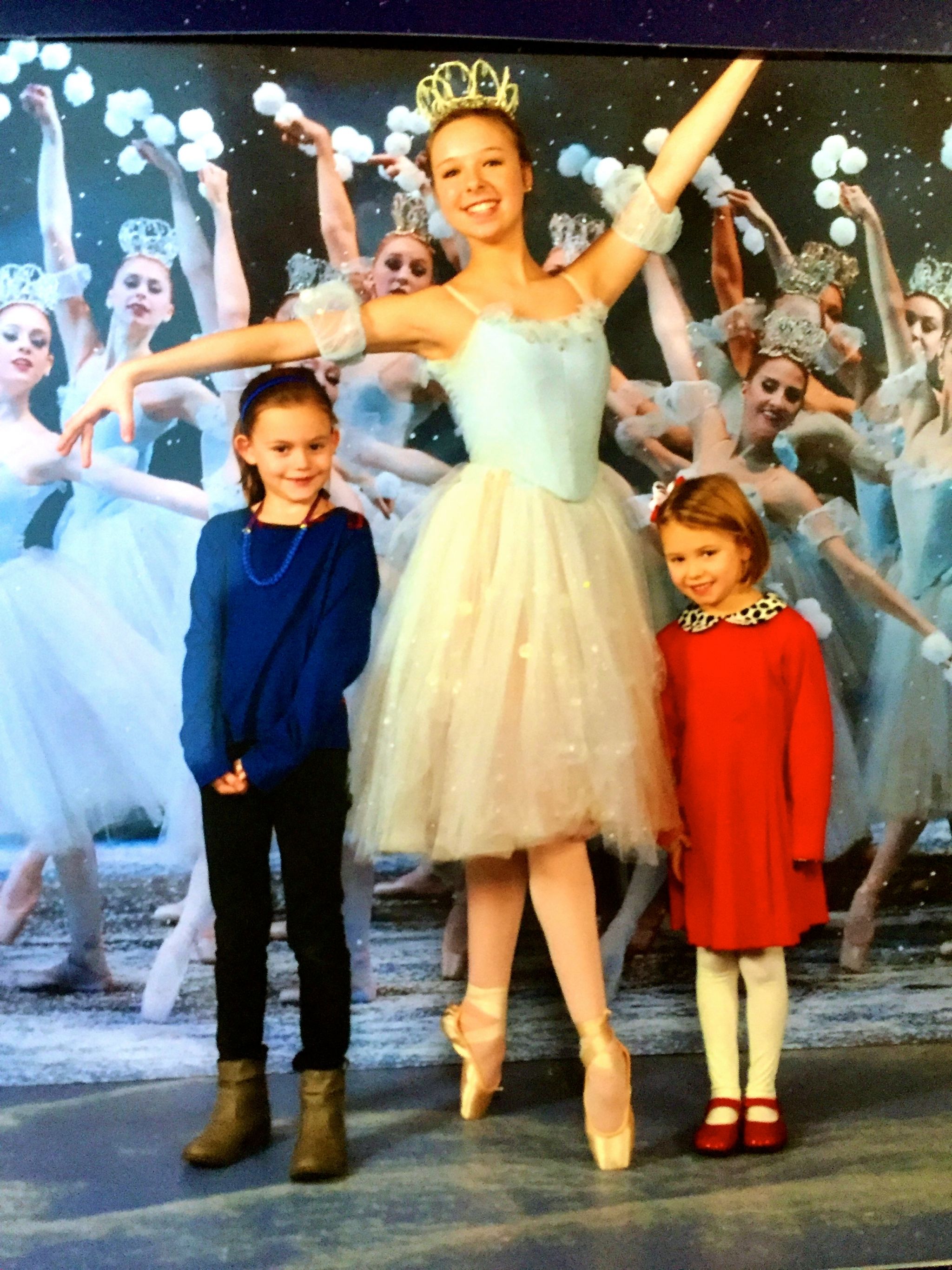 Meeting a ballerina at the Nutcracker during Christmas in New York.
