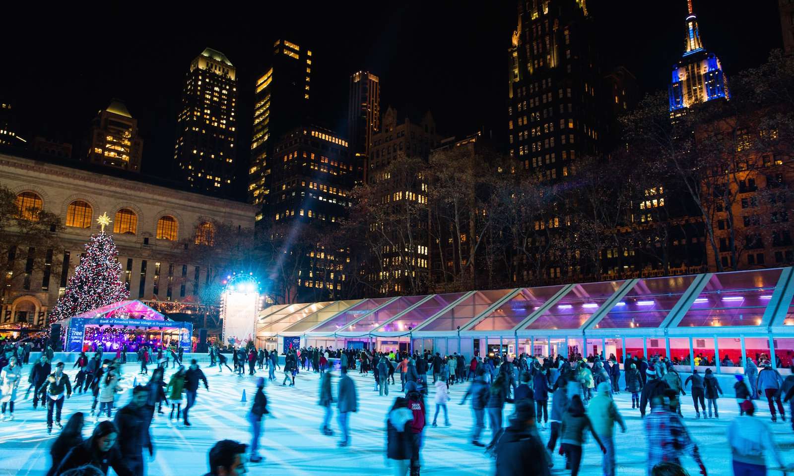 Bryant Park during Christmas in New York.