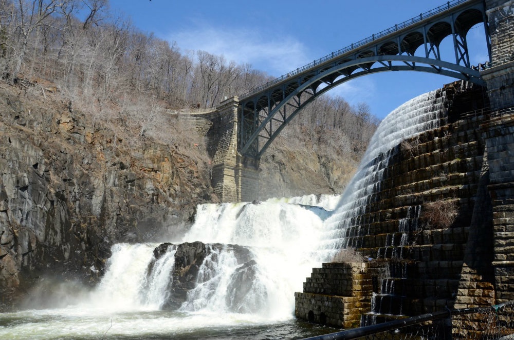 Walking with the dog in Croton Gorge park in Westchester