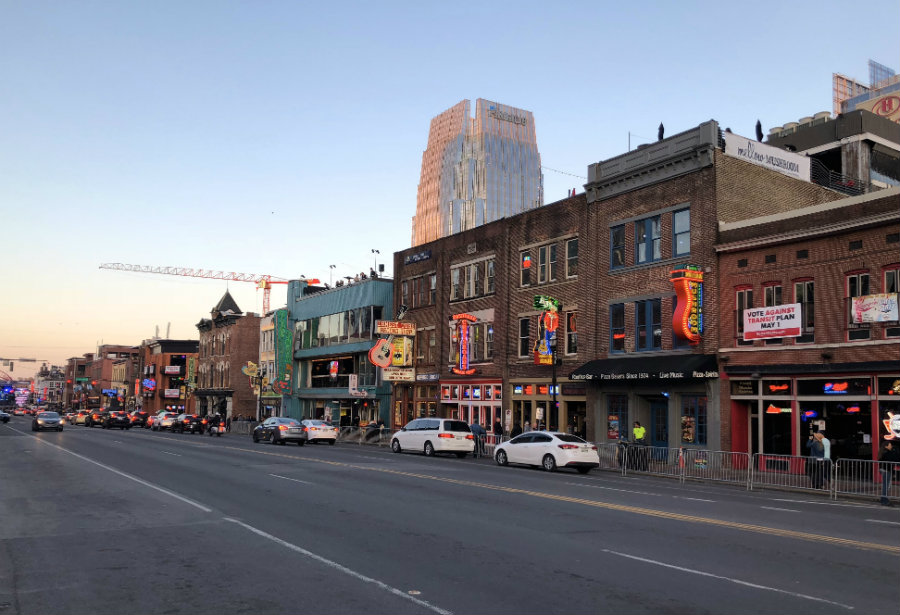 Walking in Downtown Nashville on Broadway