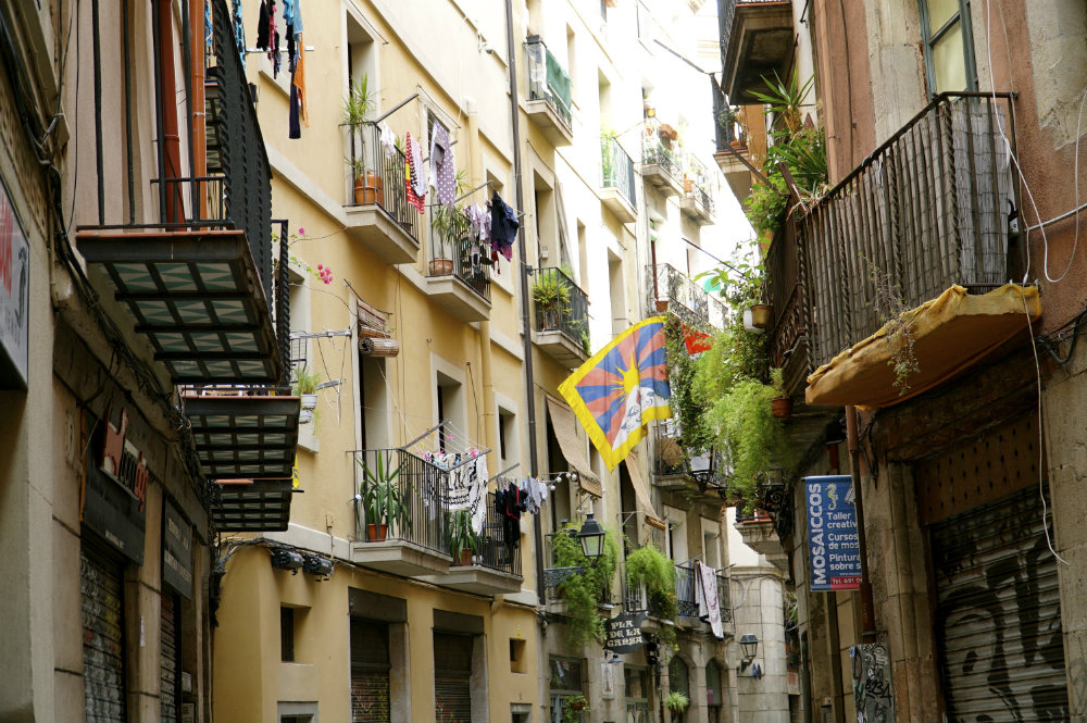 Colorful El Born in Barcelona.