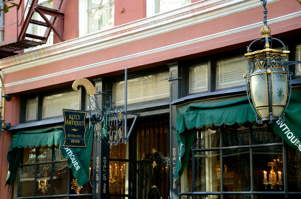 Antiquing on Royal Street in the French Quarter in New Orleans.