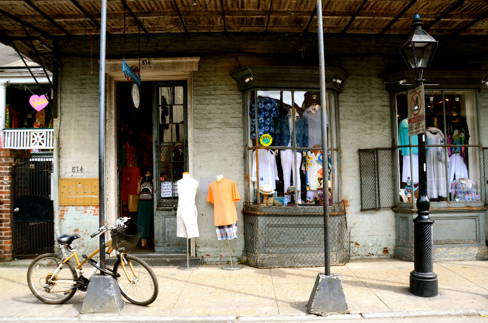 Shopping on Royal street in the French Quarter in New Orleans.