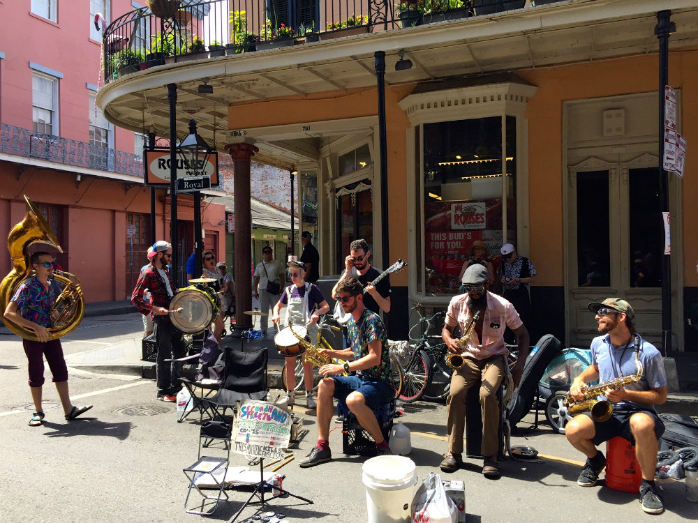 Street musicians in the French Quarter in New Orleans.