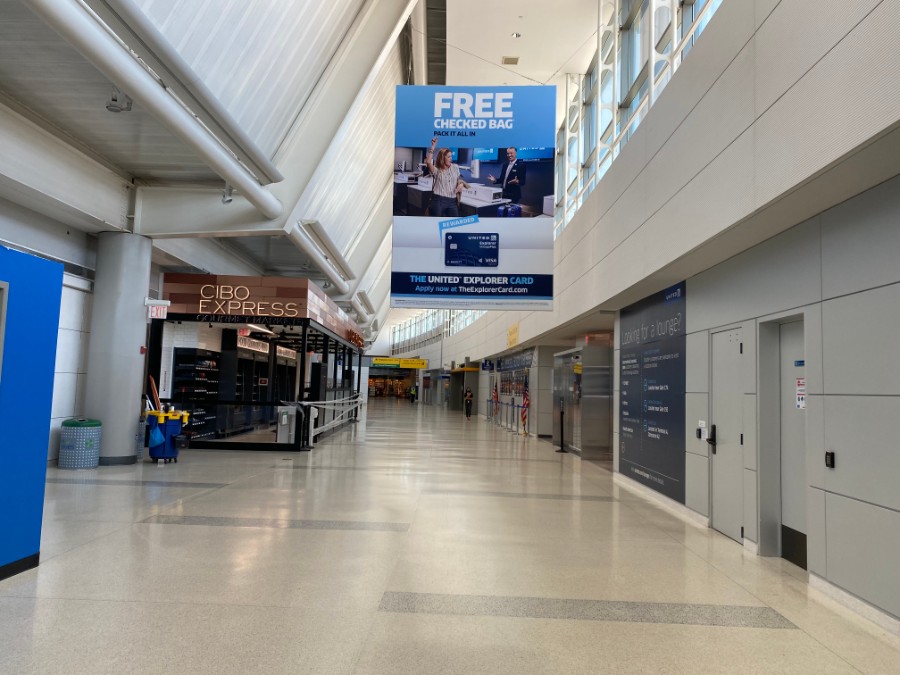 Empty Newark airport during corona virus