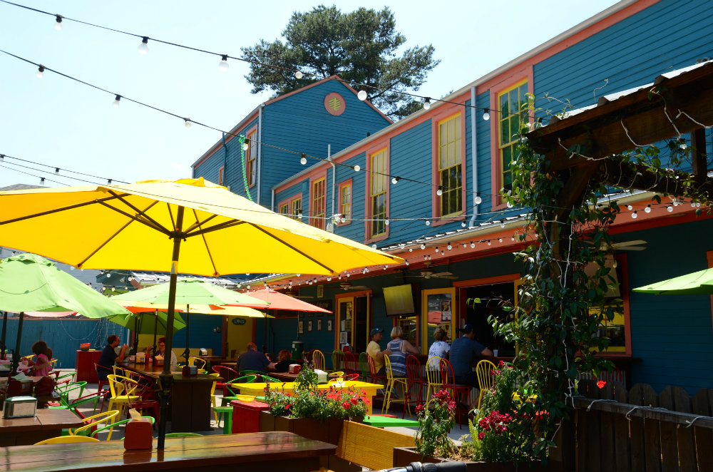 Eating lunch at Dat Dog in the Garden District in New Orleans.