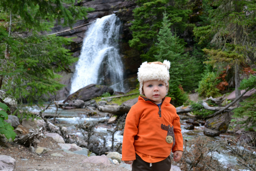 Glacier National Park family vacation, Baring Falls