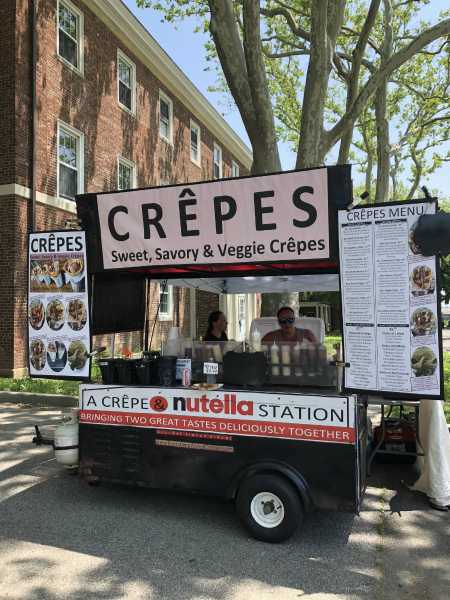 Crepes food truck is one of the many great foods on Governors Island in New York