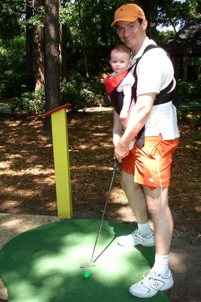 Playing mini golf on Hilton Head island.
