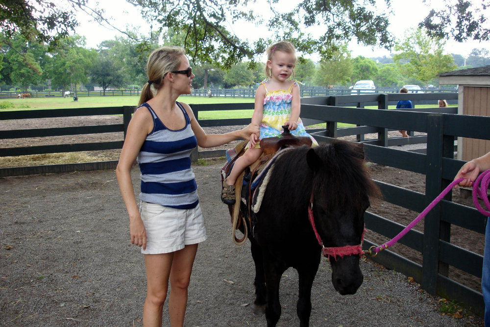 Pony riding at Lawton Stables on Hilston Head island in South Carolina.