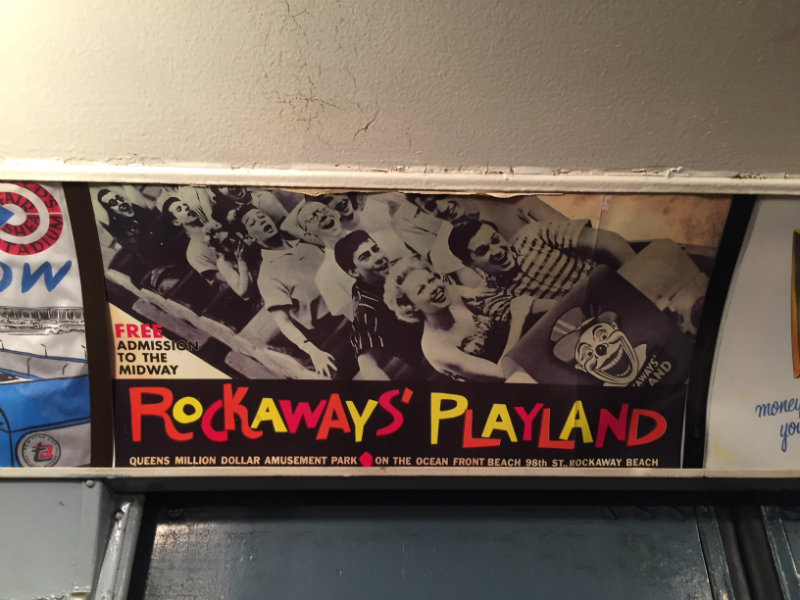 Rockaways advertisement on the Holiday Nostalgia train ride in New York city