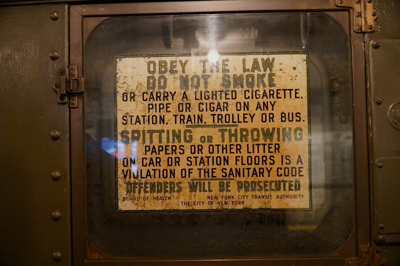 Vintage advertisements on the holiday nostalgia train in New York City