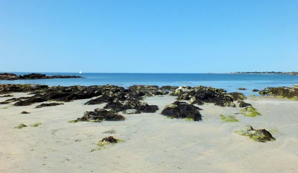 Beach in Finestere, Brittany, France on a summer family vacation.
