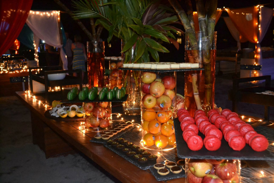 Dinner on the beach on family escape to Fiji
