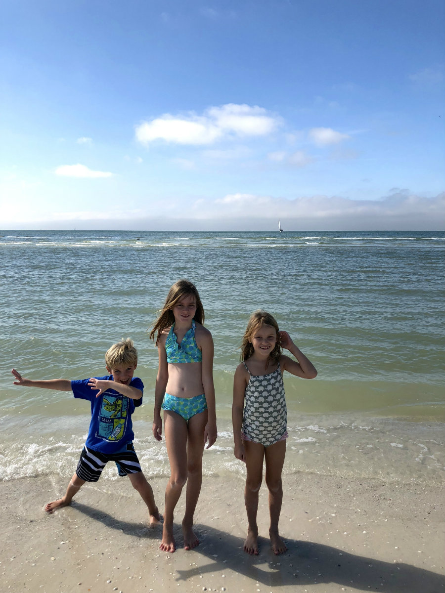 Swimming in the Gulf on Keewaydin Island in Florida.