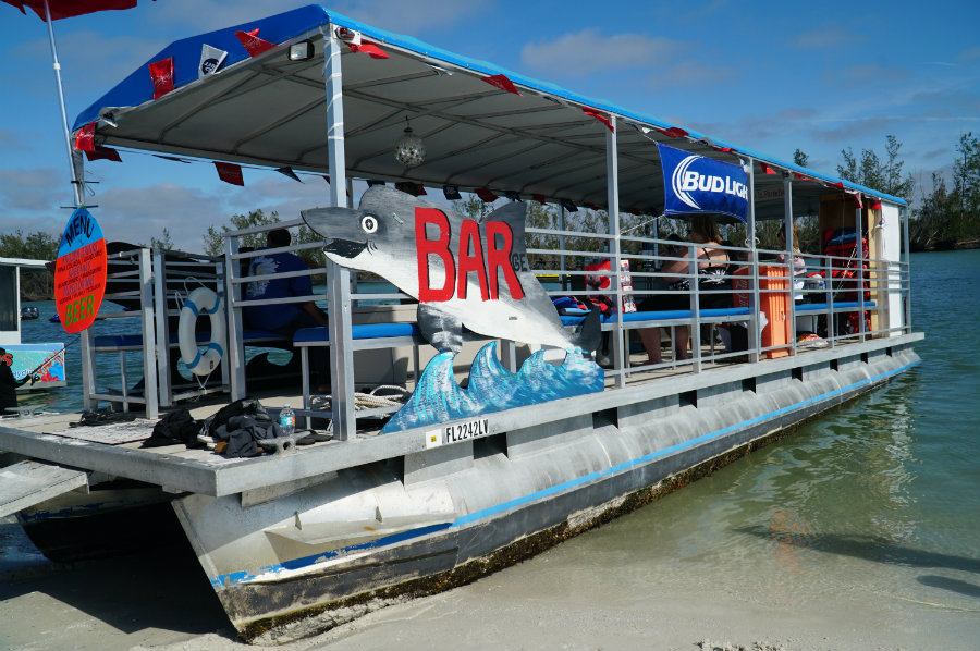 Full service bar boat on Keewaydin island in Florida