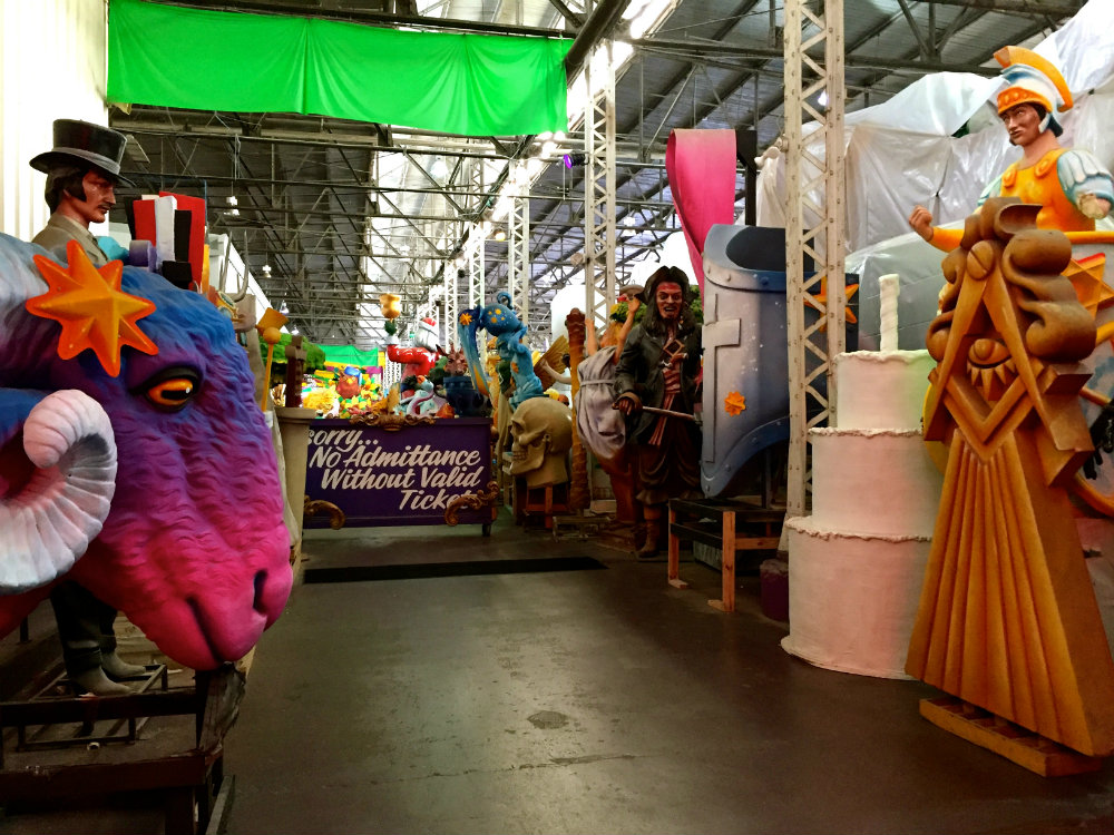 Taking the tour of Mardi Gras World in New Orleans