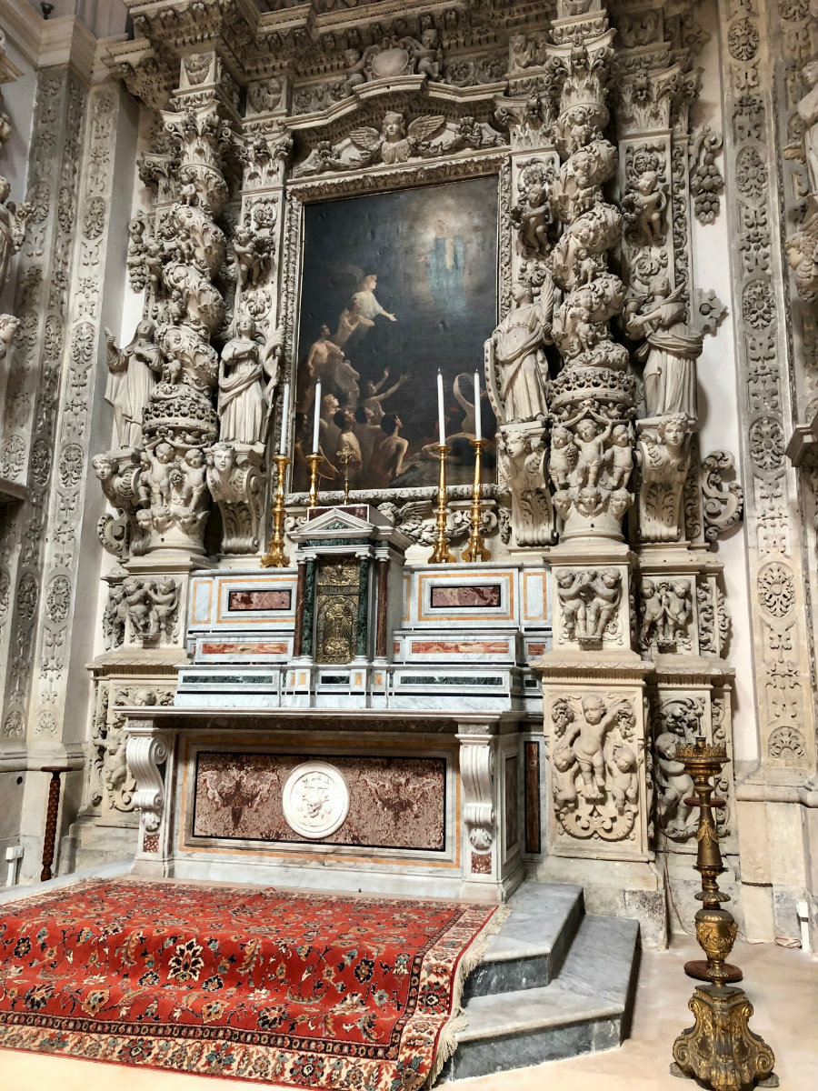 Inside the Basilica di Santa Croce in Lecce, Puglia