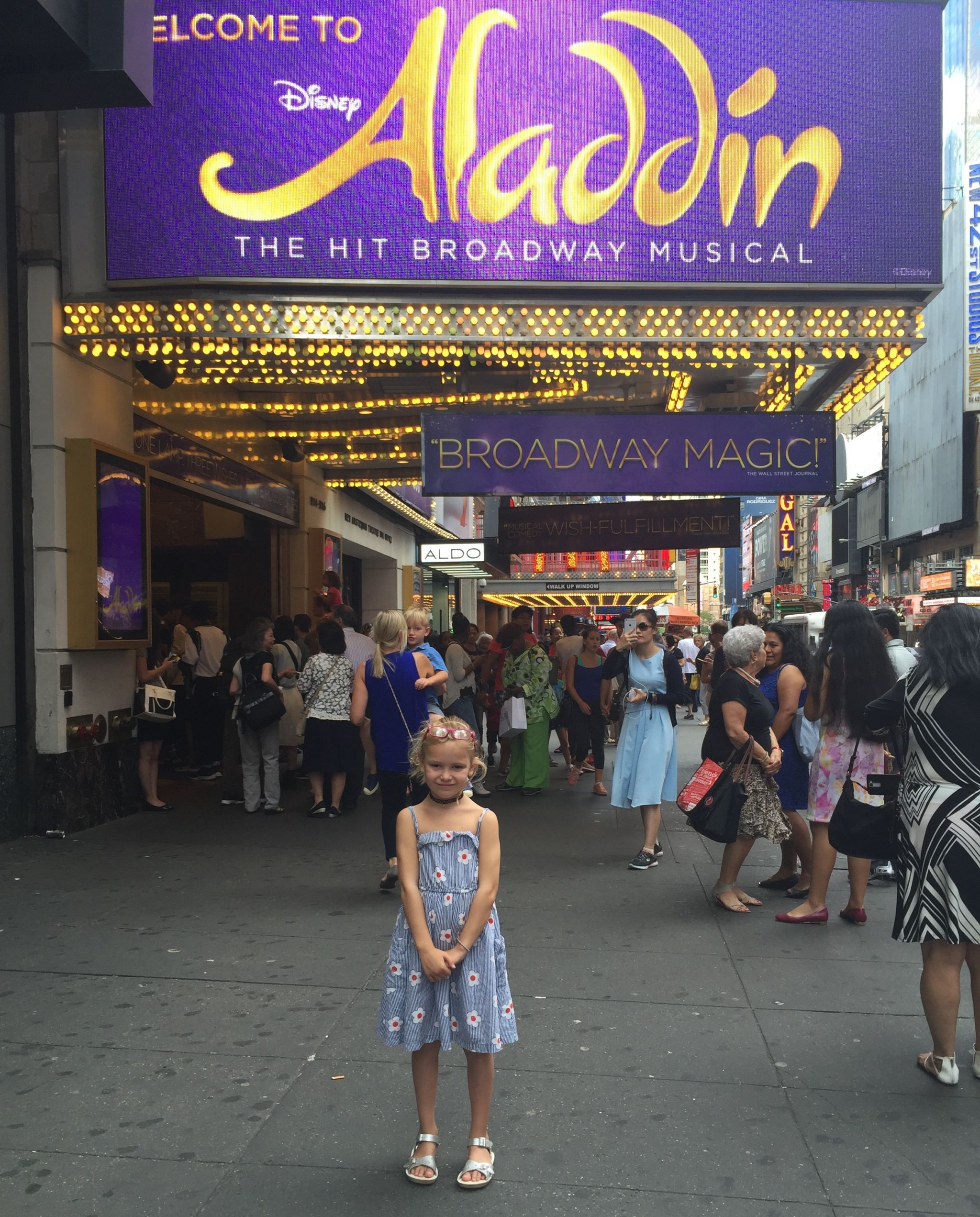 Family visit to Aladdin on Broadway in Manhattan.