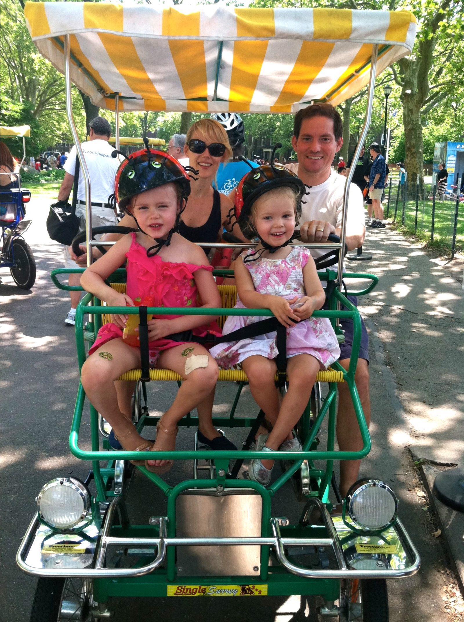 Family day out at Governors Island in New York.
