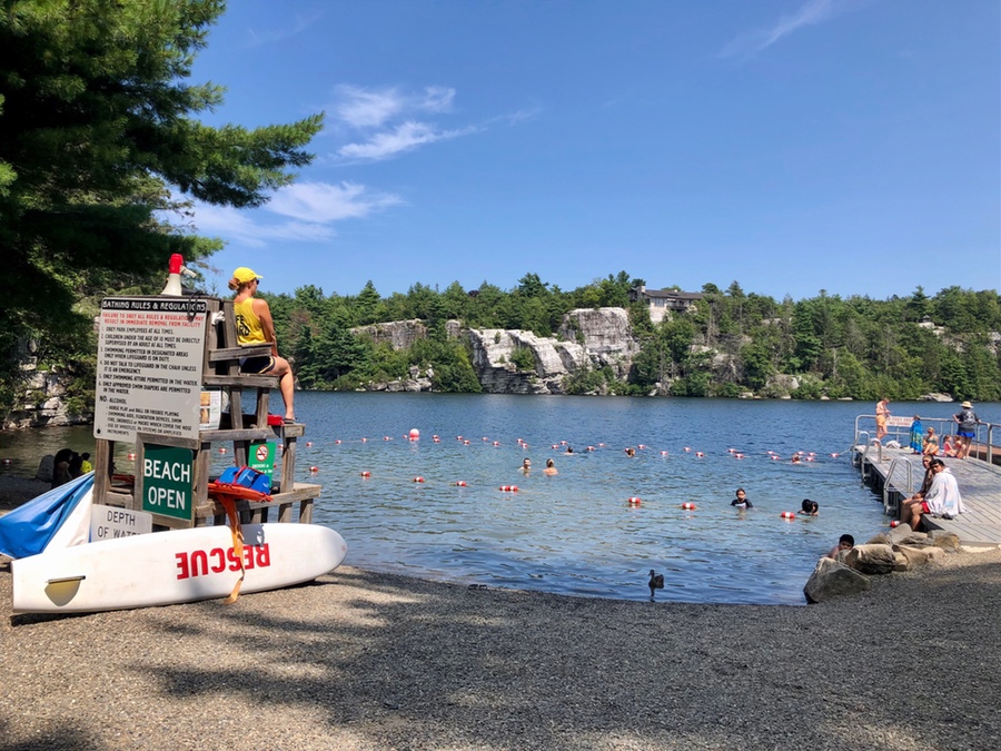 Spending the day at the beach at Lake Minnewaska