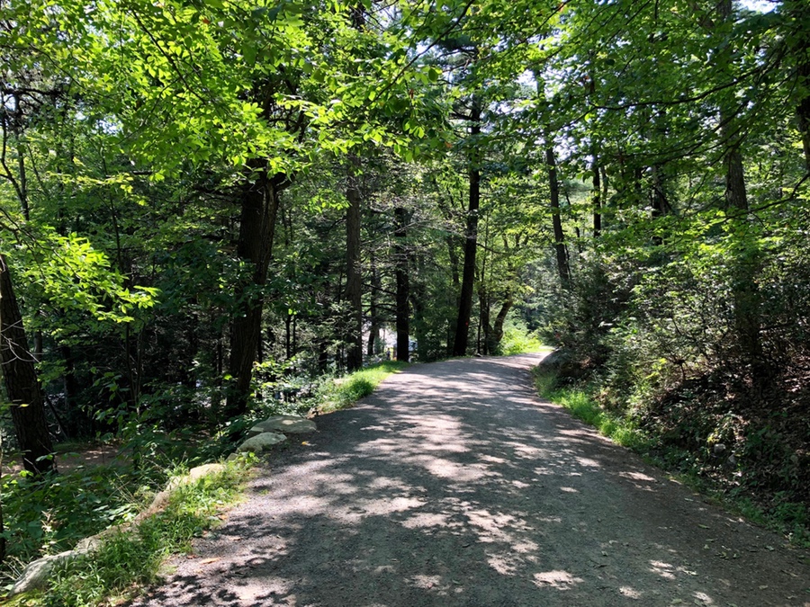 Walking on one of the carriage roads in Minnewaska State Park