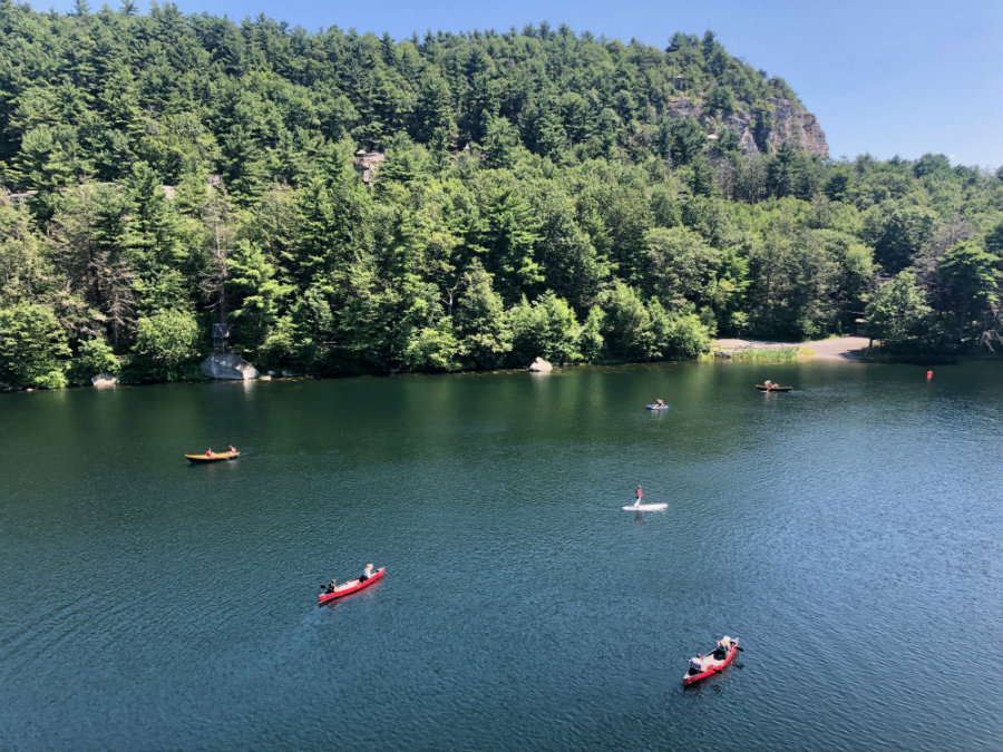 Watching the boaters on Mohonk Lake