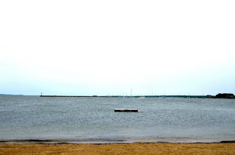 The beach in Stonington, Connecticut is small but perfect for little kids.