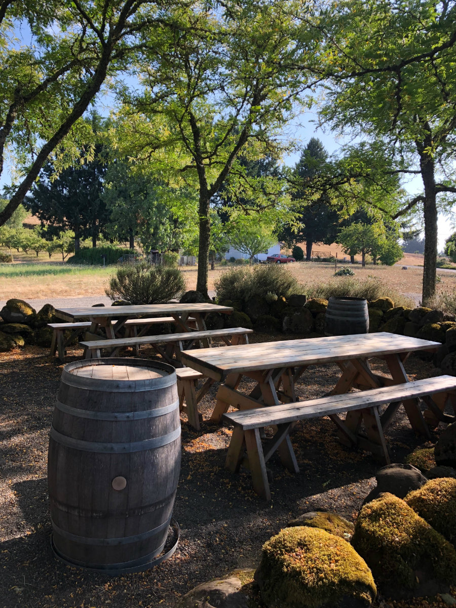 Outdoors at Grochau Wine Cellars in the Willamette Valley