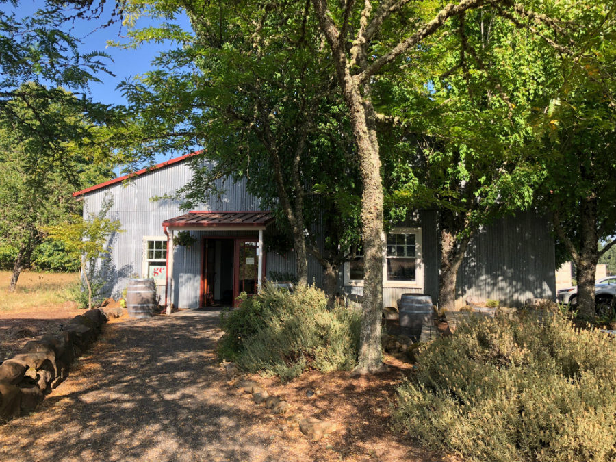 Wine tasting at Grochau wine cellars in Willamette Valley Oregon