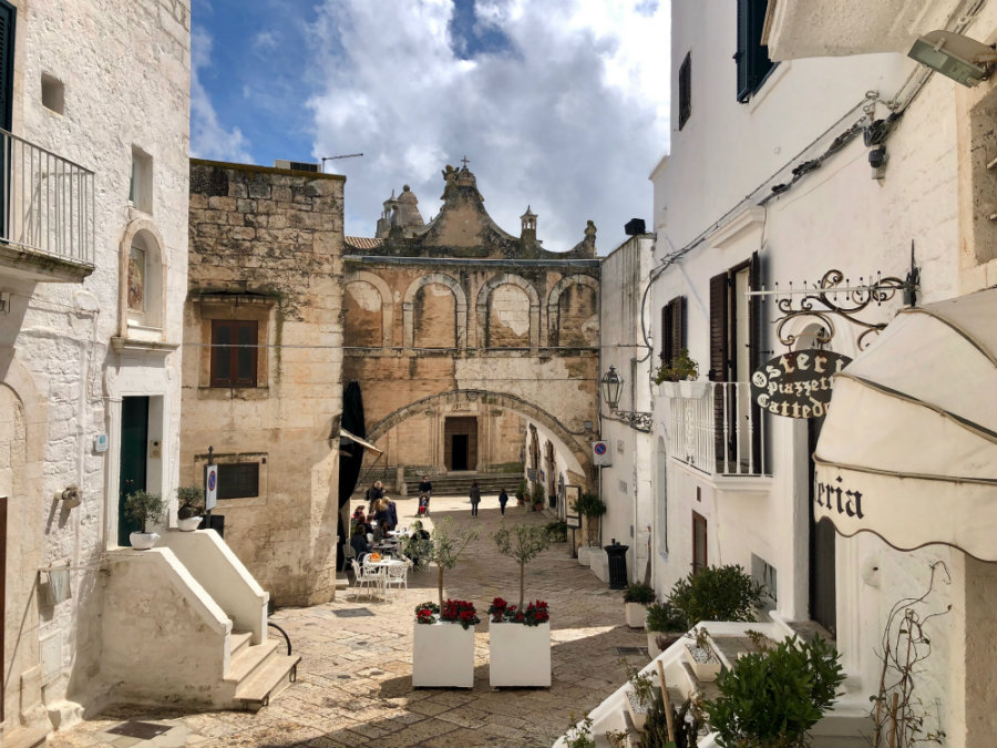 Ostuni piazza and Bishops Palace
